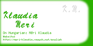 klaudia meri business card